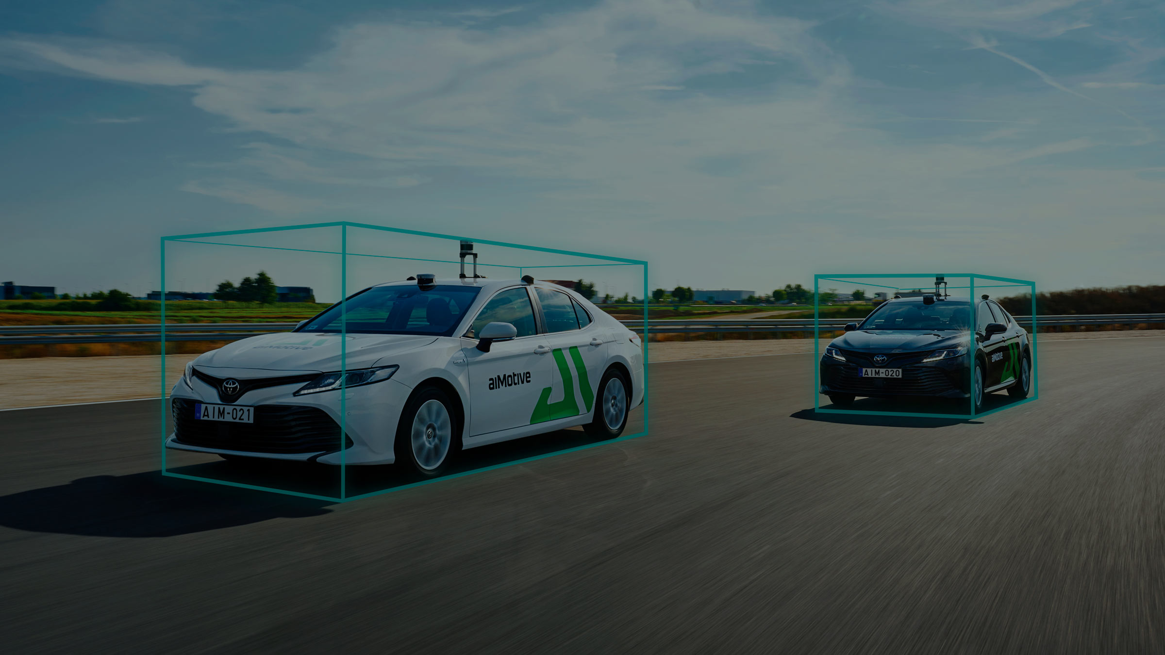 Two automated driving cars developed by aiMotive