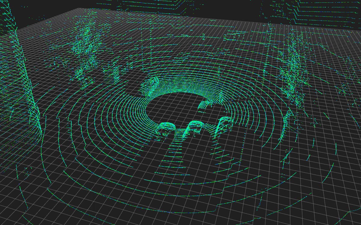 aiMotive's automotive-grade simulator, aiSim's lidar visualization